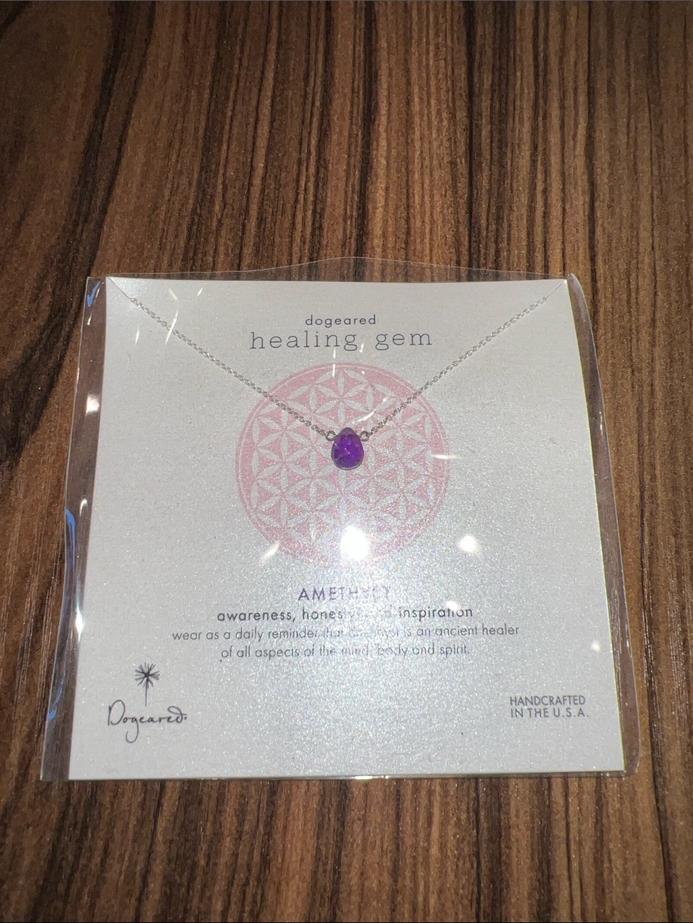 AUTH Dogeared Amethyst Pendant Necklace in Purple